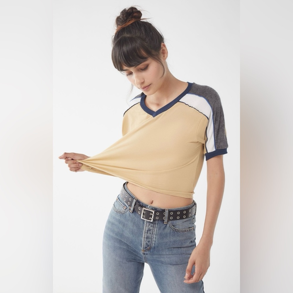 Project Social T Terry Tipped V-Neck Tee from Urban Outfitters